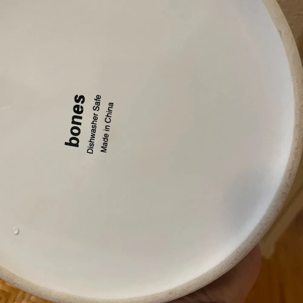 Bones Black and White Ceramic Big Dog Bowl